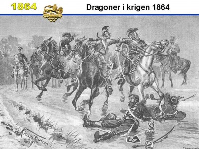 Bild 8 Auf diesem Bild sieht man wie Niels Kjeldsen den Kampf aufnimmt, jedoch ohne Pferdewendung und seinen Hinterkopf als Ziel für den Preussischen Oberfähnrich dreht. Es ist ein Bild aus dem Jahre 1889 von K. Hansen Ruistrupp (Quelle Archiv Dübbel Center)