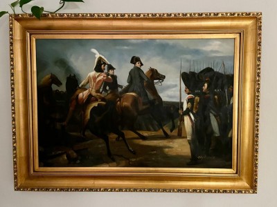 Das berühmte Bild der Schlacht von Jena, siehe den Sergeant im ersten Glied. (Quelle Foto eines Gemäldes im Besitz eine Freundes)