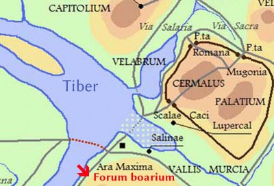Ausschnitt einer Karte der späteren Stadt Rom in der Mitte des 8. Jhd. v. Chr.